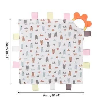 

Newborn Appease Towel Baby Soothing Comforter Blanket with Soft Teether Toy