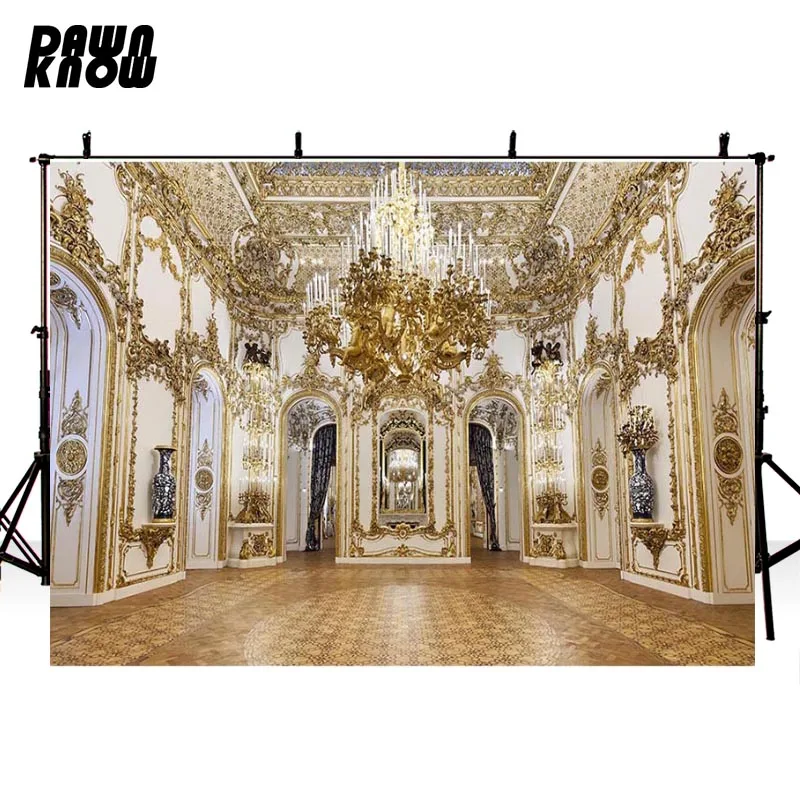 

DAWNKNOW Beauty and Beast Vinyl Photography Background Luxurious Castle Polyester Backdrops For Children Photo Studio Props G048