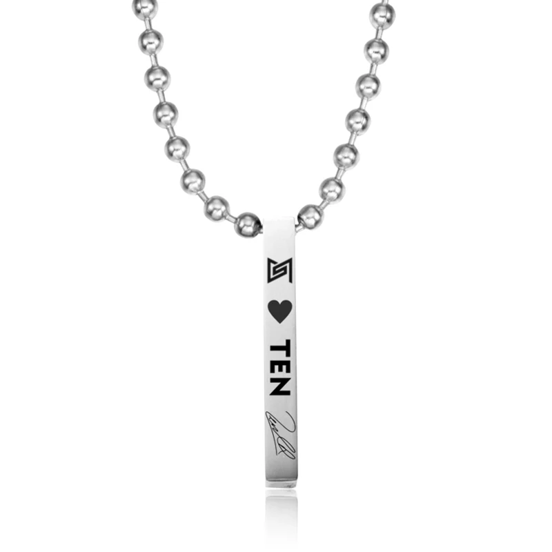 Kpop SuperM Pendant Necklace Round Strand EXO NCT 127 Stainless Steel Necklace Fans Gifts - Окраска металла: Necklace 8
