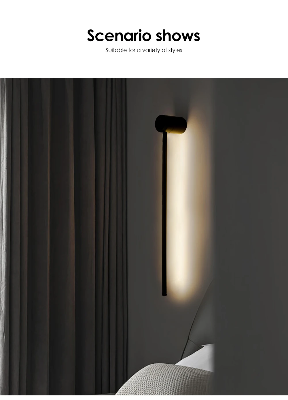 Modern Minimalist Long Led Wall Lamp sconce with switch Home Decor Wall Decor Wall light Indoor Living Room bedroom Bedside Lamp