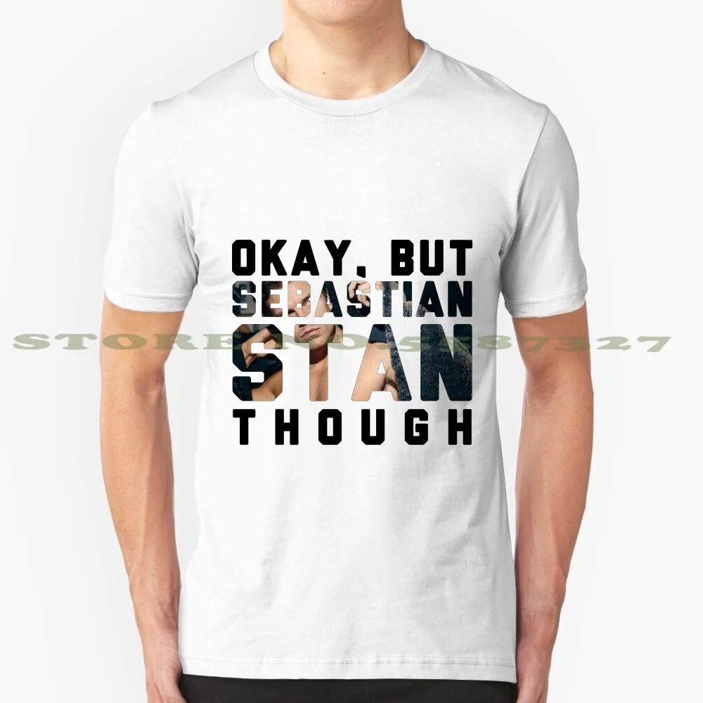 Sebastian Stan Though Summer Funny T Shirt For Men Women Bucky Barnes Carter Baizen Gossip Girl | Мужская одежда