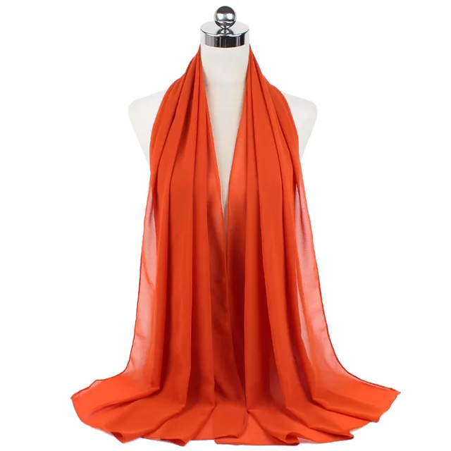 High Quality Good Stitching Stitch Plain Premium Heavy Chiffon Hijab Scarf Malaysian Women's Scarves Hijabs Long Shawl Shawls 54