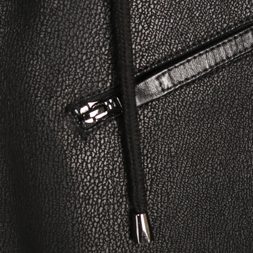 Черная мужская куртка с капюшоном из овчины Мужская короткая стильная шуба оригинальная летная куртка пальто пилота