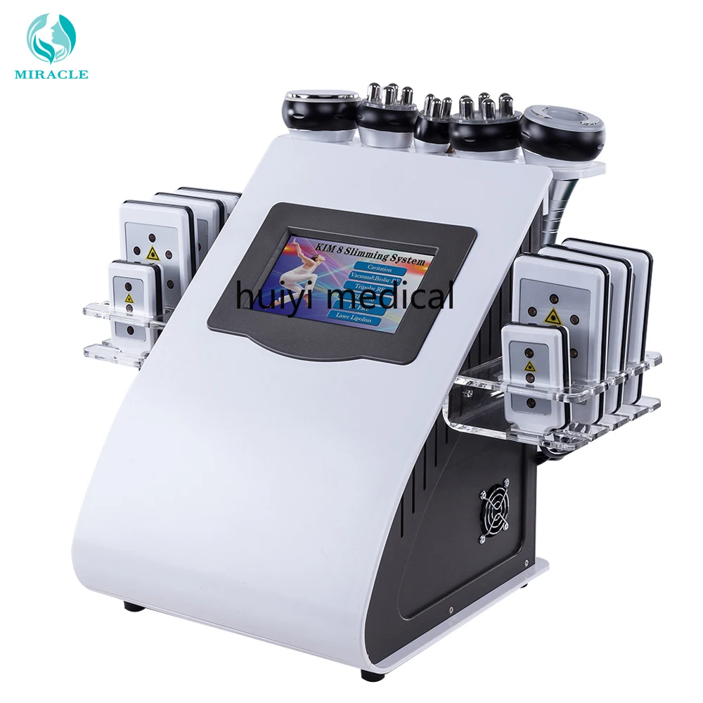 US $388.50 2019 New Arrival 6 In 1 40K Ultrasonic Cavitation Vacuum Radio Frequency Laser 8 Pads Lipo Laser Slimming Machine For Home Use