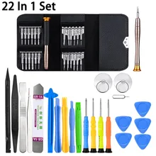 Réparation de téléphone portable 22 en 1 outils d'ouverture avec jeu de tournevis outil de démontage IPhone IPad ordinateur portable Kit d'outils à main