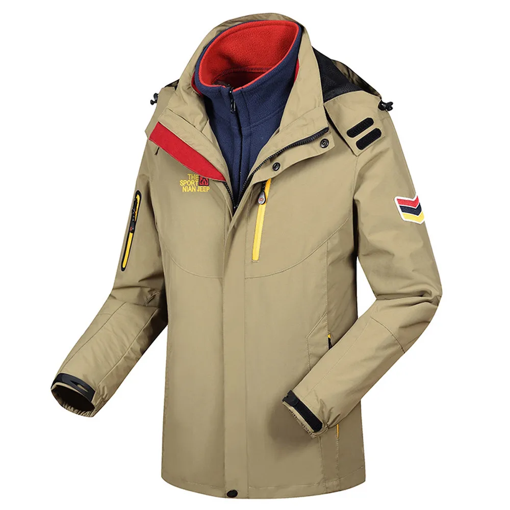 Two Piece Three In One Winter Warm Hiking Jackets Waterproof Sun-Protective Outdoor Sports Coats Windbreaker Raincoats A27