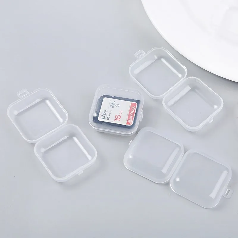 24Pcs Small Boxes Square Transparent Plastic Box Jewelry Storage Case Finishing Container Packaging Storage Box for Earrings Jewelry Packaging & Displays luxury