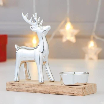 

Souvenir ceramics, wood candlestick "Silver Deer" 14.5x5x15 cm 4822415