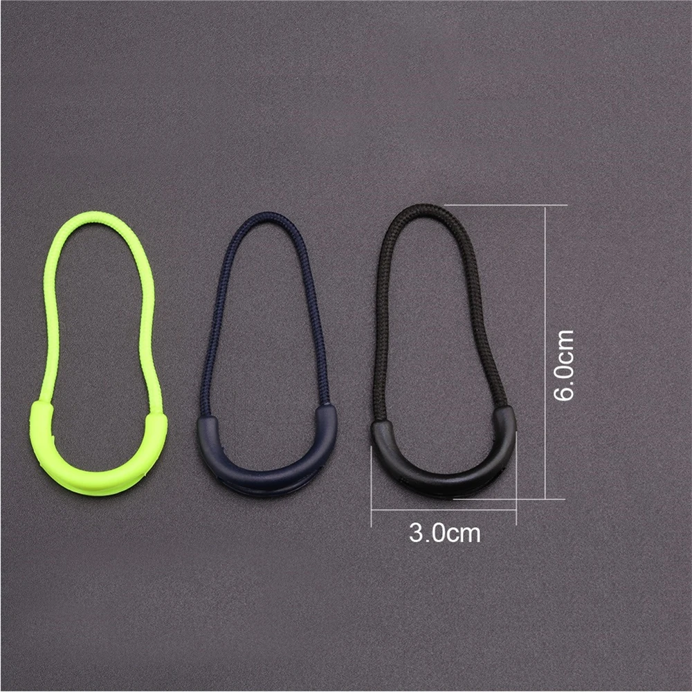 Quality Big Zipper Pull Cord Zipper Rope Pull Puller End Fit Rope Tag Fixer Zip Cord 10Pcs/30Pcs/100Pcs For Garment Bags zipper pullers zipper accessories