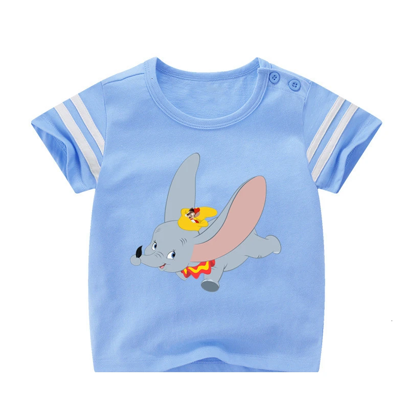 Детская футболка с принтом «Dumbo» для мальчиков и девочек детская футболка летние топы для малышей, футболки с рисунками из аниме - Цвет: as picture