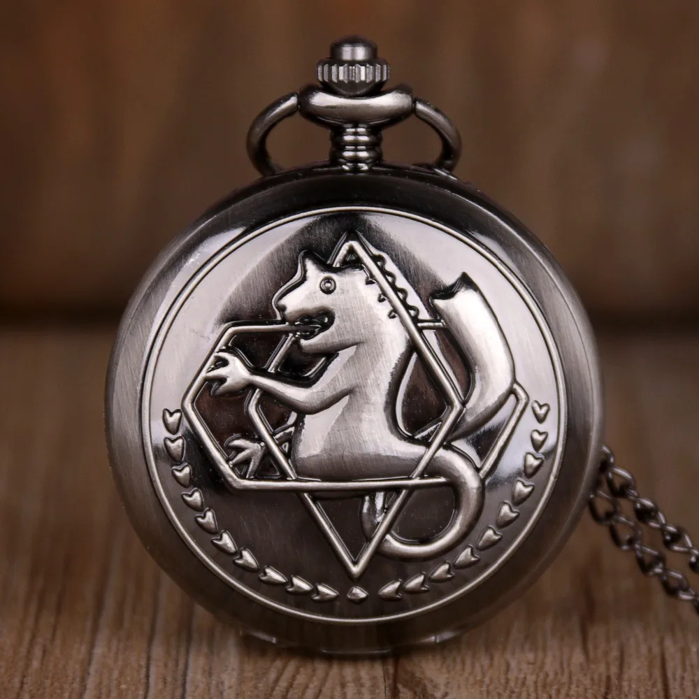 Luxury Retro Vintage Pocket Watch Black Horse Quartz Pocket Watch Analog Pendant Unisex Watch Necklace Chain Gifts for Men Women