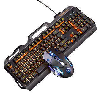 

Gaming Keyboard Mouse Set For Laptop Desktop Home Mechanical Computer Game LED Backlight USB Wired Office Work Durable PC