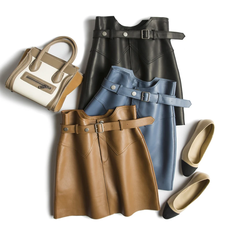 Новинка импортная юбка из 100% натуральной овечьей кожи антиразглаживающая с