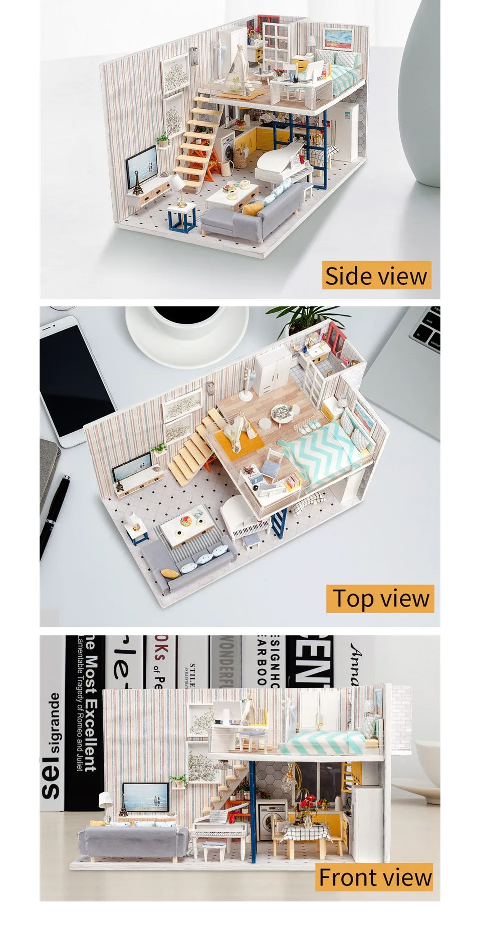 Деревянный Кукольный Дом головоломка сборная 3D Miniaturas кукольный домик наборы игрушек diy Кукольный дом мебель для детей подарок на день рождения Хаутен