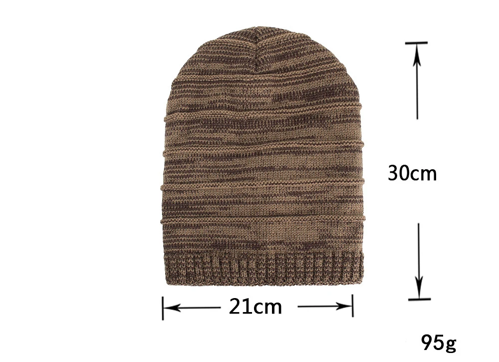 1 шт., зимние теплые шапочки Skullies, шапка плюс бархат двойного назначения, шапка с горизонтальной полосой, вязаная шерстяная шапка, шапка s для женщин и мужчин
