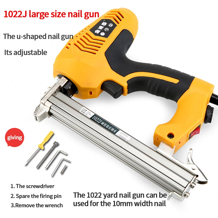 Electric nail gun nail gun straight nail gun U-nail gun nail gun woodworking dual-use adjustable nail - Цвет: 1022 large size