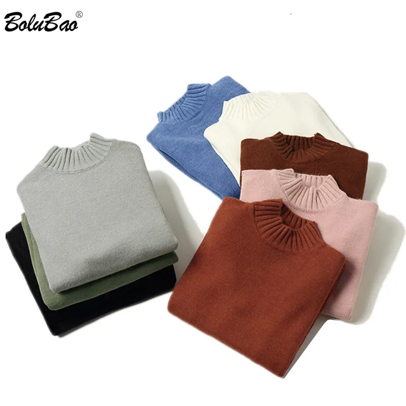

BOLUBAO Autumn New Men Fashion Sweater Trend Brand Men's Slim Fit O-Neck Pullover Tops Solid Color Casual Sweaters Male