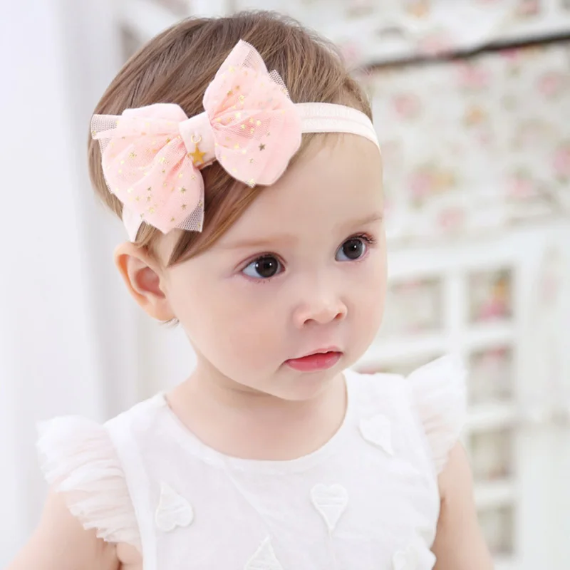10pcs Baby-Kleinkind-Spitze-Blumen-Stirnband-Haar-Bogen-Band Headwear 