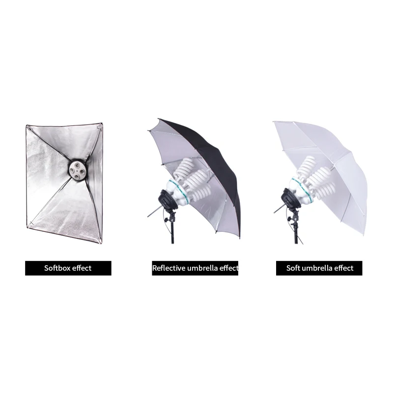 Photography Softbox Lighting Kit Pulsed Light for Photo Studio 8 X 20W Corn LED Bulbs  2X Light Stand Camera & Photo Accessories