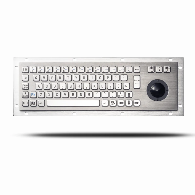 Waterproof Vandal Proof Panel Mount USB Wired Stainless Steel Keypad With Trackball Mouse Industrial Metal Keyboard | Компьютеры и