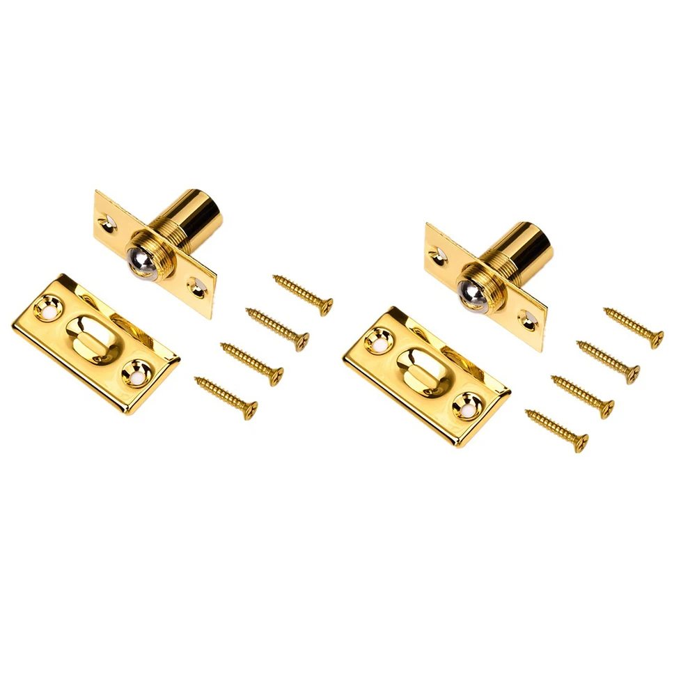 

2 Pack Drawer Strong Adjustable Spring Invisible Closure Pantry For Cabinet Door Ball Catches Beads Lock Brass Wardrobe Cupboard