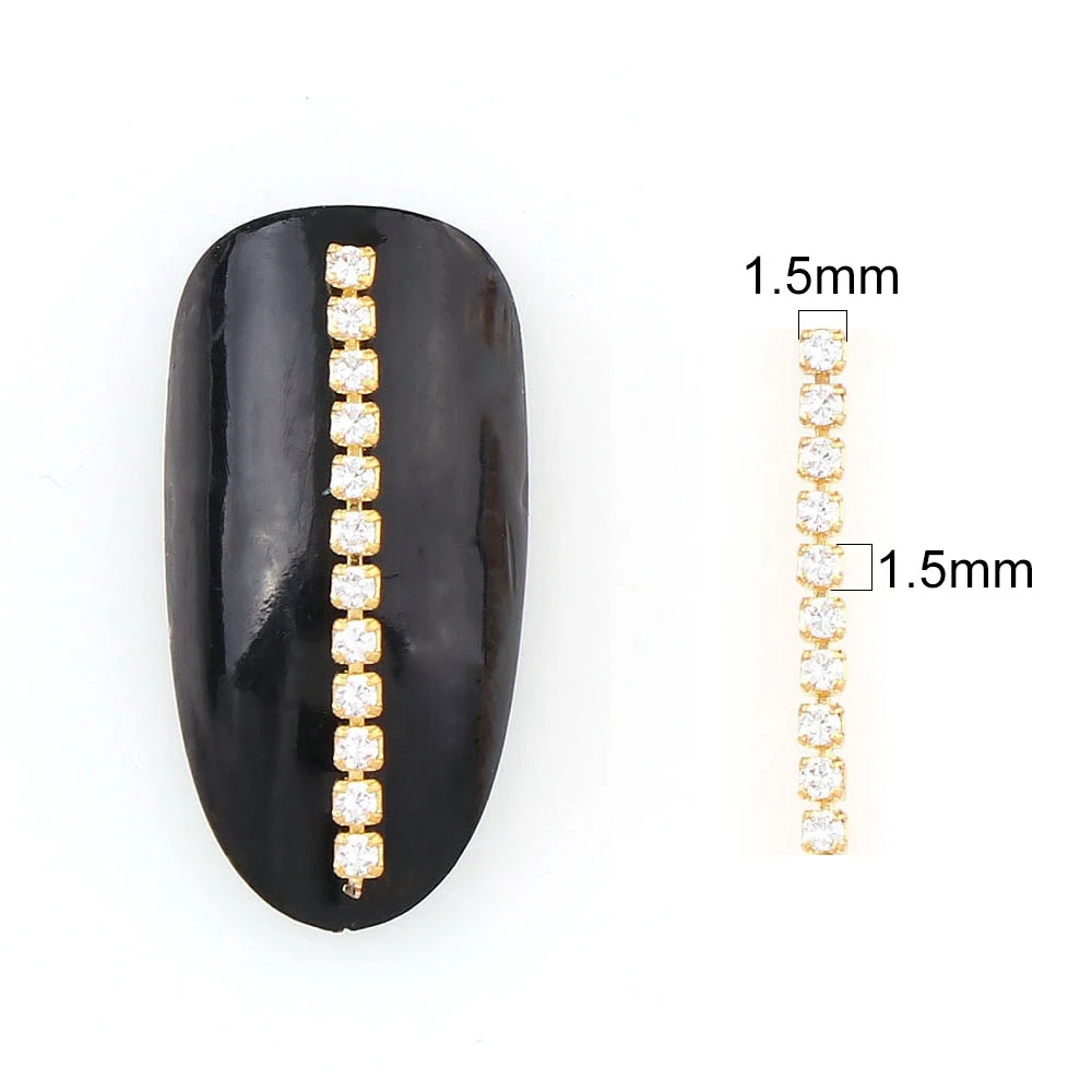 9-10 см длина золотые блестящие, дизайн ногтей цирконовая жемчужина цепь 3D панк металлические цепочки алмазные блестящие украшения DIY украшения для ногтей - Цвет: 5