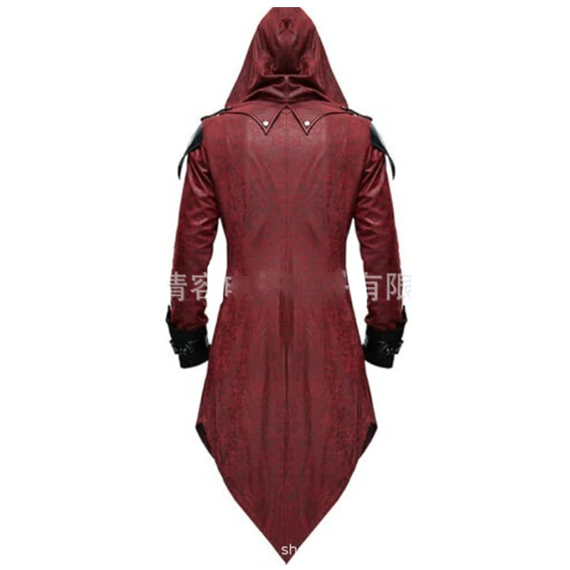 Assassin's Creed Cosplay Jackets for Men and Women - Hooded PU Streetwear Outwear - Edward Assassin's Creed Halloween Costume image 5