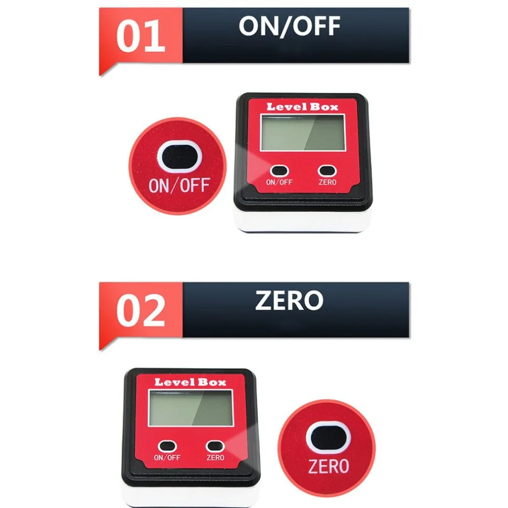 Портативный красный 2 ключ прецизионный Электронный Цифровой Инклинометр уклон измеритель уровня транспортир угломер