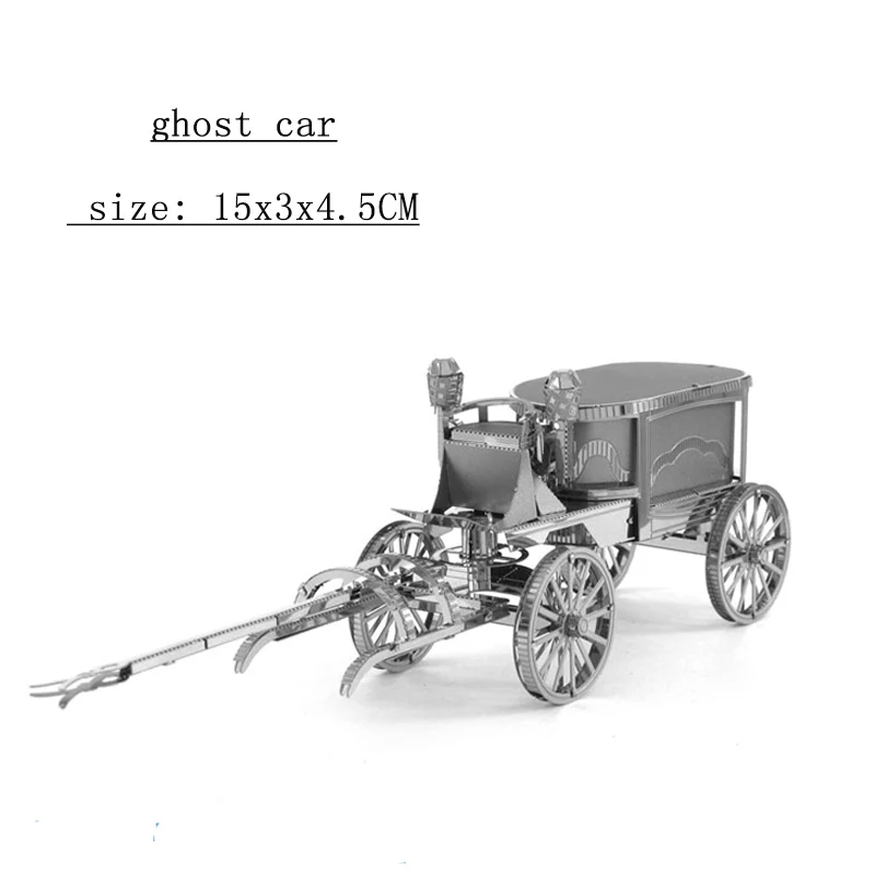 Jigsaw Puzzle Car 10 Types of 3D Metal DIY Stainless Steel Model Assembly Kit Adult Jigsaw Collection Education