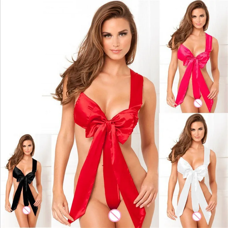 Sexy Lingerie Babydoll Hot Erotic Underwear Red Bow Women Porno Sleepwear Temptation Pajamas Sex Toys Christmas