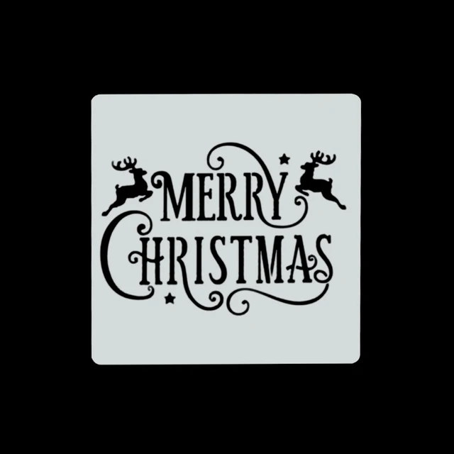 7pcs 13*13cm Christmas Stencils DIY Cake Decorating Moulds Baking Embellishments Stencil Template Mold for Home Kitchen Supplies B07 merry christmas