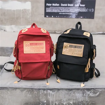 

Korean Backpack Canvas Bag Men's Fashion British Academic Style Junior High School Students Travel Backpack Women
