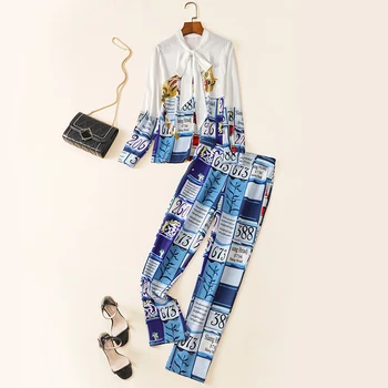 

New set 2020 spring and summer women s European and American personalized Leggings printing fashion suit