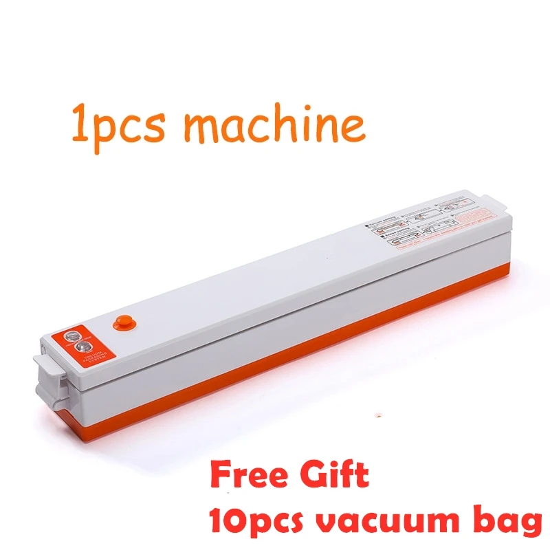 1pcs machine 220 В бытовой пищевой вакуумный упаковщик упаковочная машина пленочный упаковщик вакуумный упаковщик сохраняет продукты свежими ЕС вилка - Color: 1pcs machine