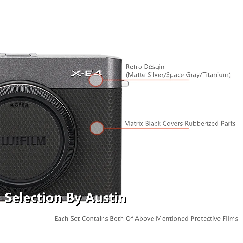 Pellicola Avvolgente Per Decalcomanie Della Pelle Della Fotocamera Retrò Per Fuji Xe4 X-E4 Adesivo Per Decalcomanie Antigraffio Protettivo