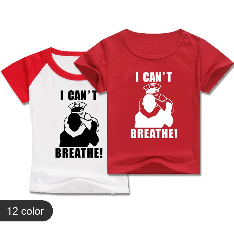 

Boys Justice for George Floyd I Can't Breathe Artwork Printed T Shirt Girls Funny T-shirts 2020 Summer Clothes Kids Streetwear