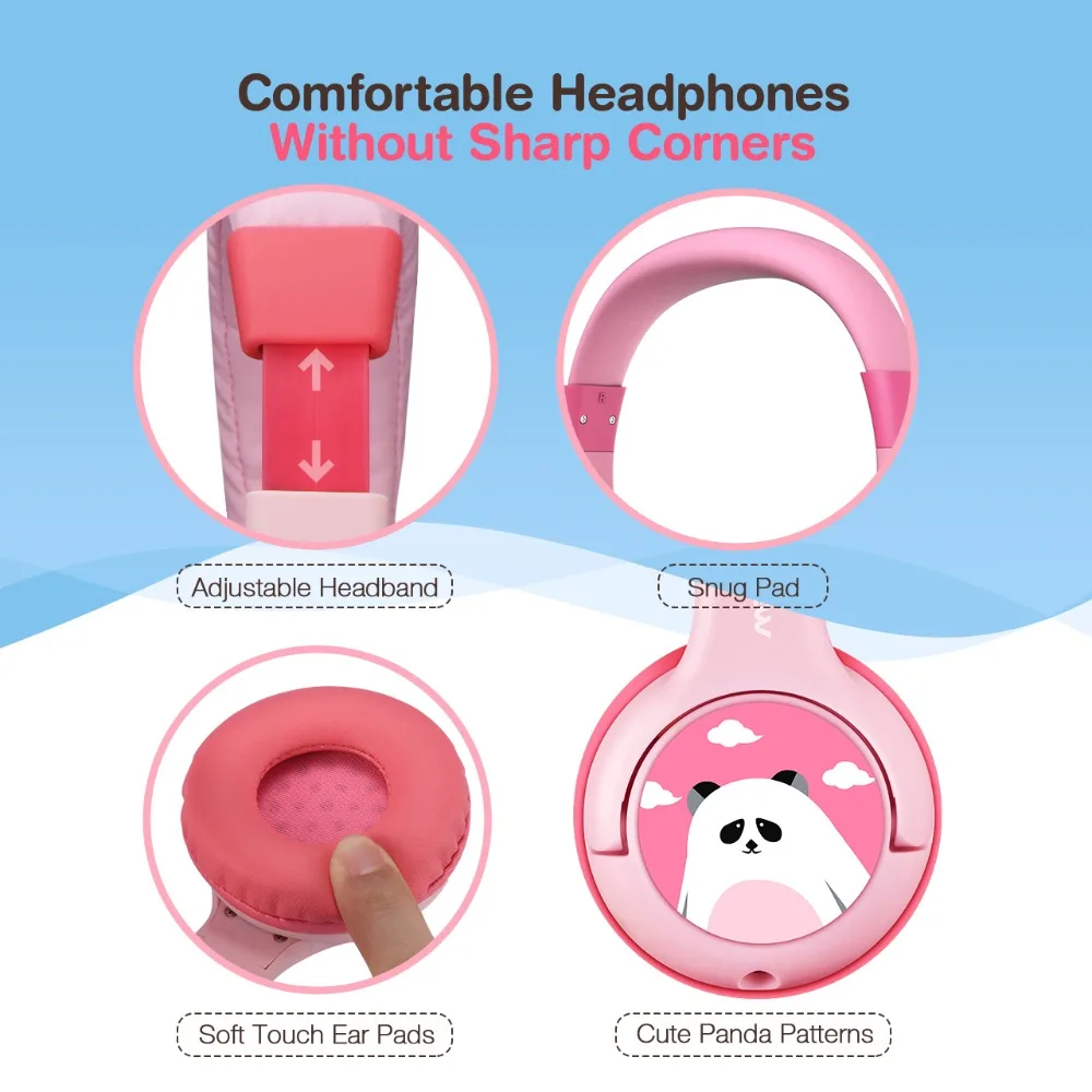 Mpow Wired Headphones For Kids Max 85dB Volume Limited Soft Earpads Headset With Shareport For MP3 MP4 Laptop Tablet PC