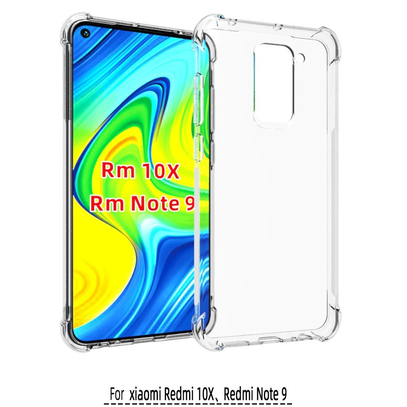 USTIYA чехол для redmi Note 9 ударопрочный прозрачный ТПУ Ультратонкий Прозрачный