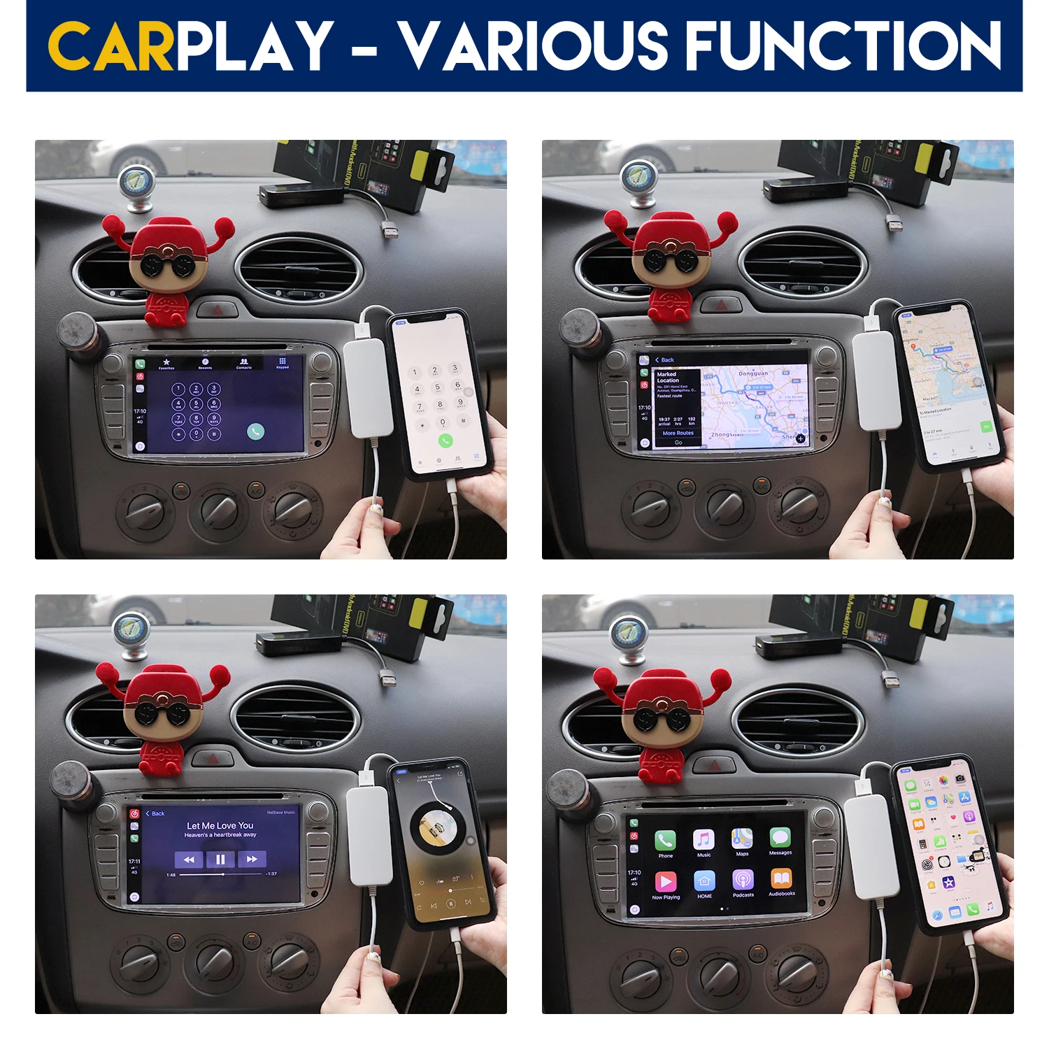 USB Smart Link Apple CarPlay Dongle for RADIO Navigation player Mini USB Carplay Stick multimedia video radio player