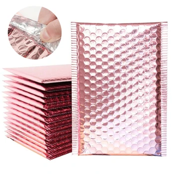 

10X Rose Gold Plastic Padded Bubble Mailer Envelope Shipping Packaging Bag Prevent Damage During Shipping