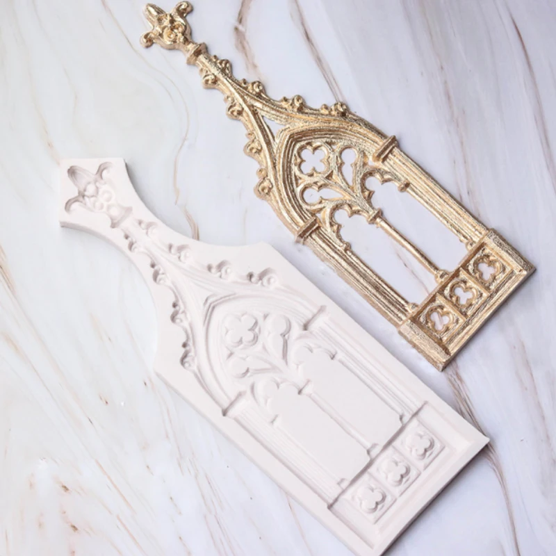 

Architecture Palace Gate Molds Fondant Cakes Decor Tool Silicone Mold Sugarcraft Chocolate Baking Tool For Cakes Gumpaste Form