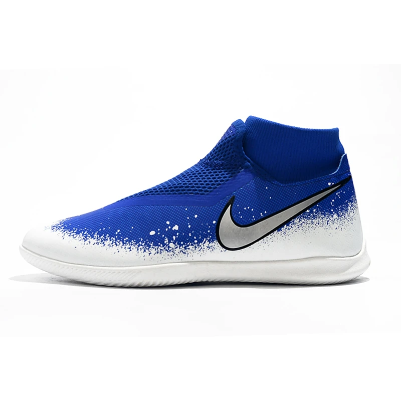Nike Phantom Vison Academy DF IC; большие размеры 40-44 Футбол бутсы кроссовки Для мужчин Мужская футбольная обувь Zapatillas Deportivas Hombre; большие размеры - Цвет: Blue White