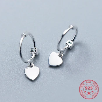 

Authentic 100% S925 Sterling Silver Heart Exquisite Hoop Earrings 2018 Fine Jewelry For Women Birthday party Accessories Gift