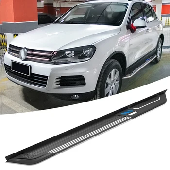 شراء2 قطعة صالح لل VW- Volkswagen-طوارق-2011-2018 الألومنيوم تشغيل لوحات الباب الجانب خطوة Nerf بار منصة حامي-أسود