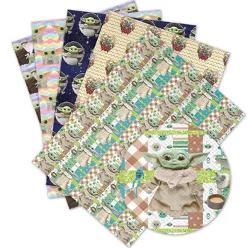 

DIY craft supplies 30 cm x 136 cm cartoon printed faux leather sheets for bows material decoration. L956-960