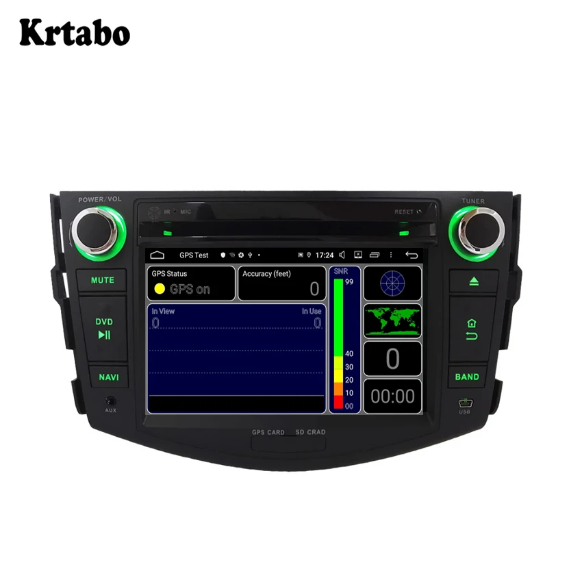 Krtabo Android smart car navigation reversing image control screen one machine recorder support DVD For Toyota RAV4 2006-2012