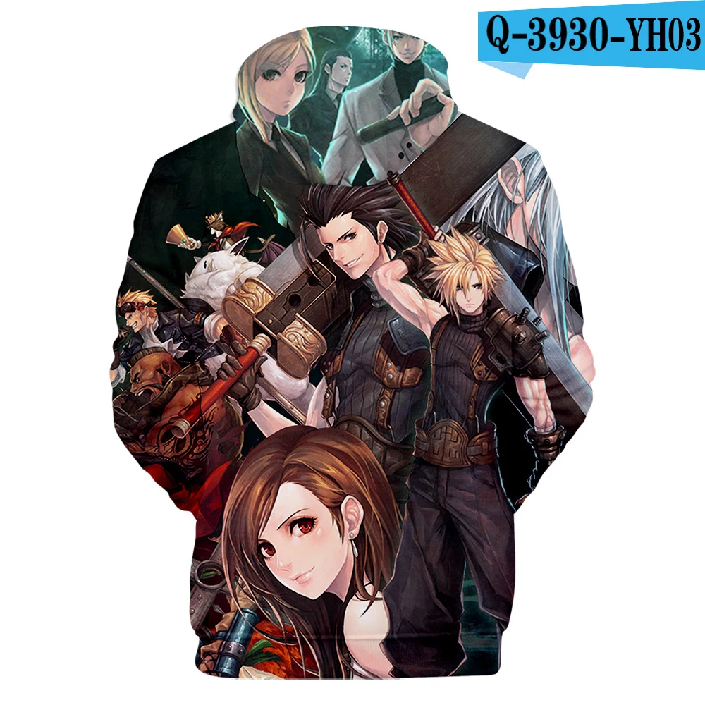 Новые 3D толстовки хит электронная игра Final Fantasy Character Cloud Strife и Sephiroth 3D толстовки для мужчин/женщин Повседневная Уличная одежда - Цвет: N615