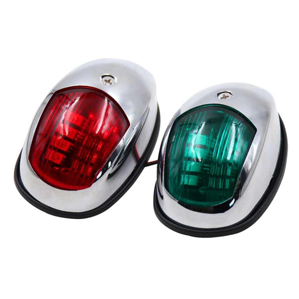 2pcs Green and Red Marine 12V Bow Navigation Lights - Boat Yacht Kayaks LED Stern Lights Side Mount Safety Signal Lamp Bulbs