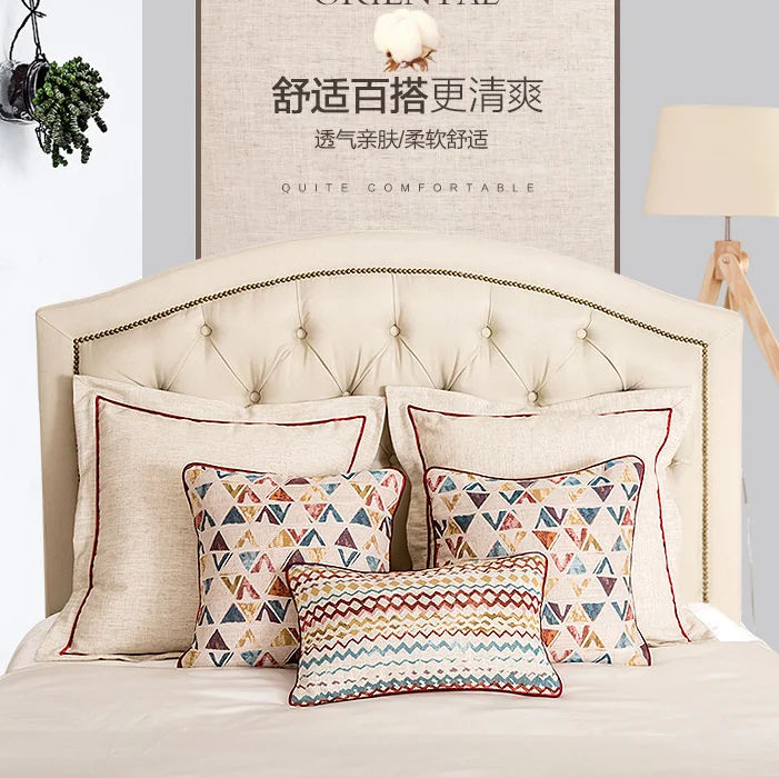 45x45 cushion cover Модный Американский Полосатый волнистый жаккардовый обеденный стол дорожка чай флаг Скатерть украшение для домашнего декора Шкаф 32*200 - Цвет: 45x45 cushion cover