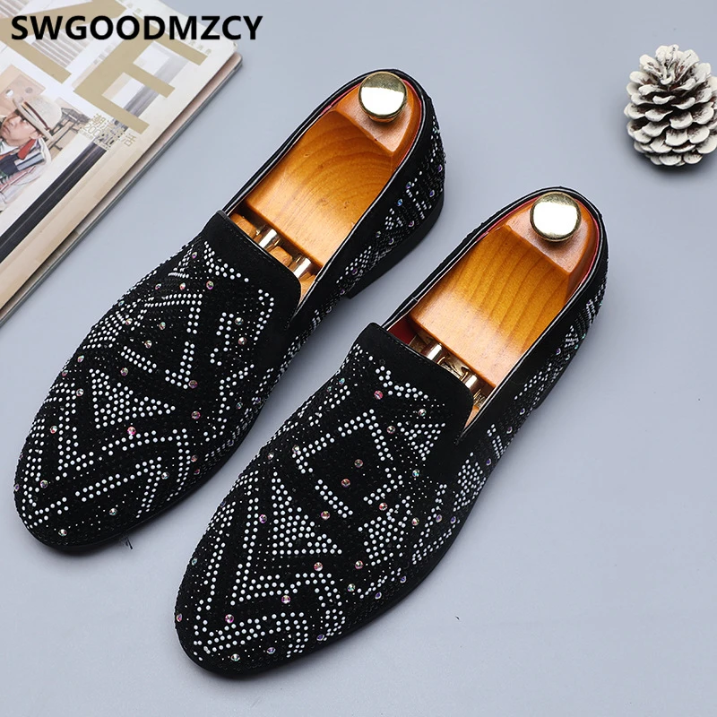 Scarpe Eleganti Uomo Mocassini Strass Scarpe Italiane Uomo Scarpe Da Sposa Uomo Scarpe Uomo Eleganti Mocassim Masculino Adulto Ayakkabova